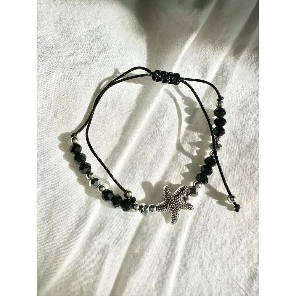 Black Starfish beaded friendship bracelet